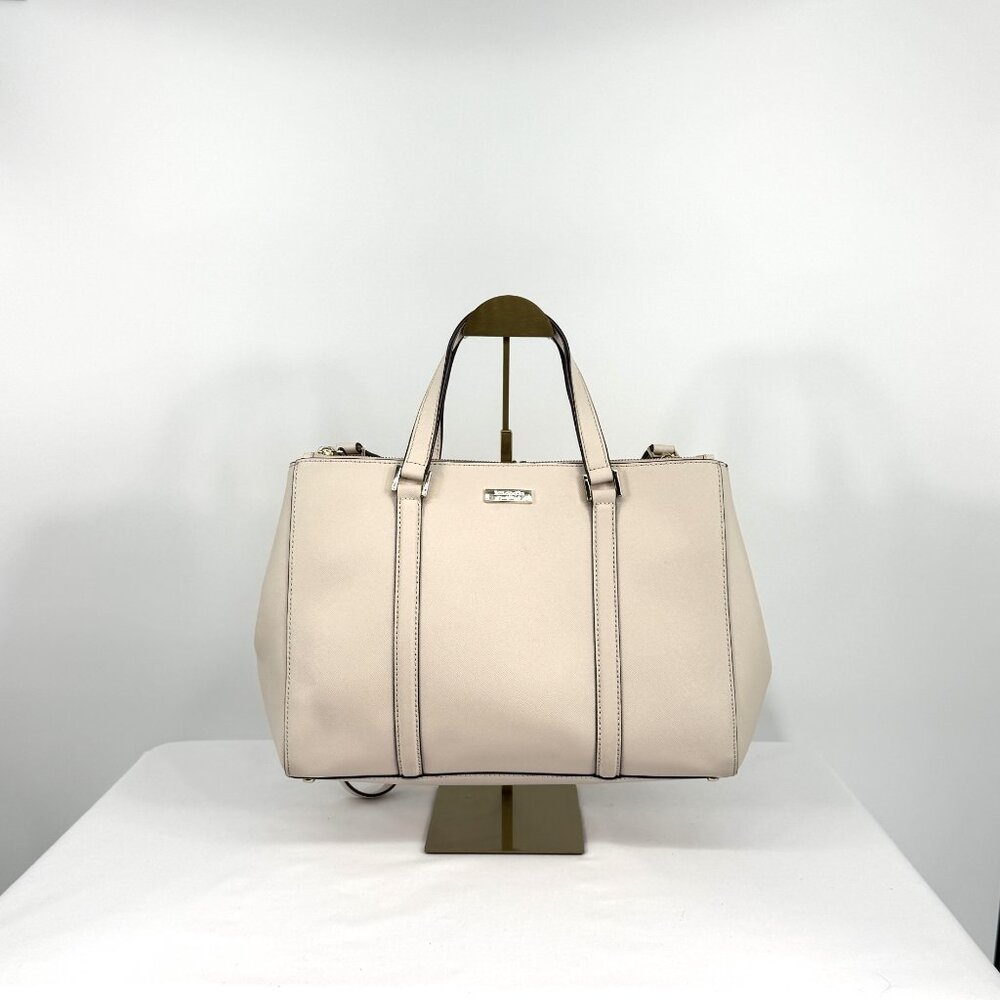 Kate Spade Newbury Lane Medium Satchel Saffiano Leather Cream - Picture 10 of 16